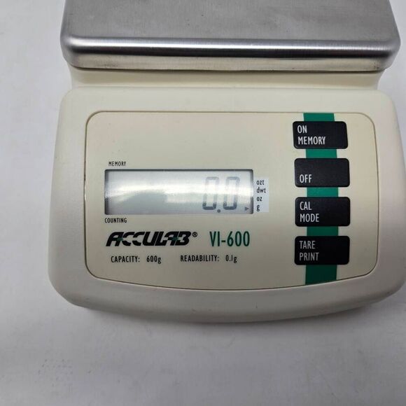 ACCULAB VI-600 VINTAGE 0.1G LAB SCALE 600G CAPACITY OUNCES DWT OZT MEASURE WORKS - Picture 3 of 7